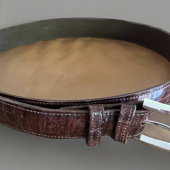 Genuine men's belt brown 44 inches long - Picture 4 of 7